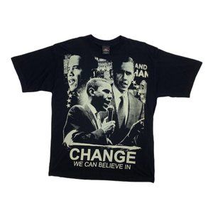 Vintage Barack Obama Mister President Rap T Shirt Size XL Black.